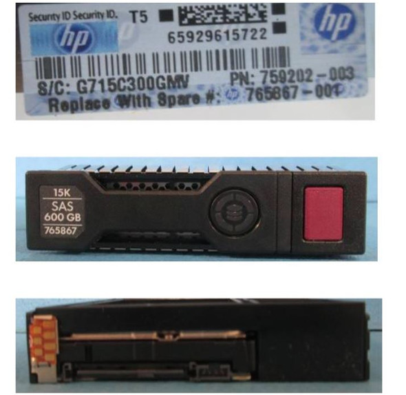 HPE 765867-001 600GB 15kRPM 3.5in SAS-12G SCC Enterprise G8