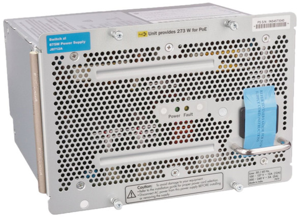 HPE J8712A 875 Watt AC 100-127/200-240 Volt Power Supply for Procurve 48G 5406 zl Switch (Grade A with 30 Days Warranty)