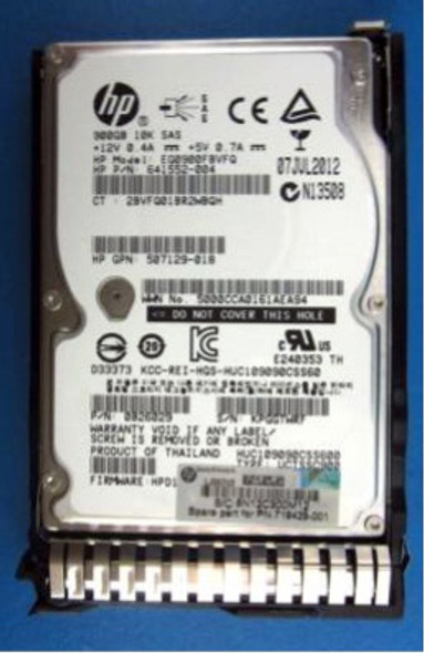 HPE EG0900FBVFQ-SC 900GB 10kRPM 2.5in SAS-6G Enterprise G8 G9 HDD