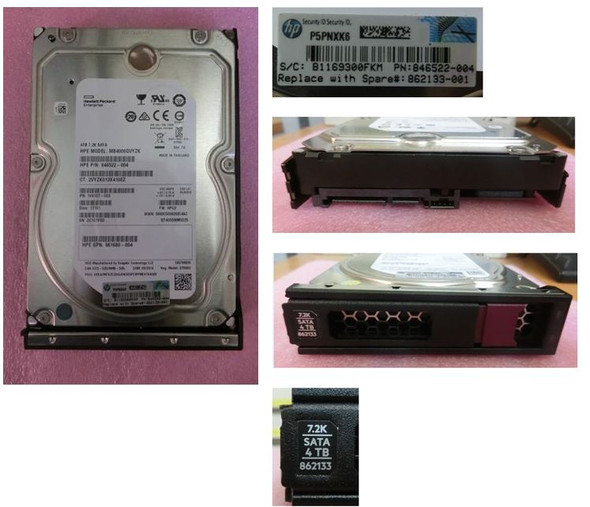 HPE 861683-B21 4TB 7200RPM 3.5in DS SATA 6G LP Midline G9 G10 HDD