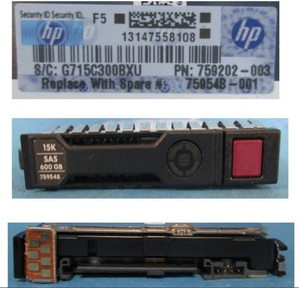 HPE EH0600JDXBC-SC 600GB 15kRPM 2.5in SAS-12G Enterprise G8 G9 HDD