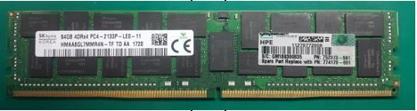 HPE 752373-091 64GB Quad Rank DDR4-2133 CL15 ECC Reg DDR4 SDRAM
