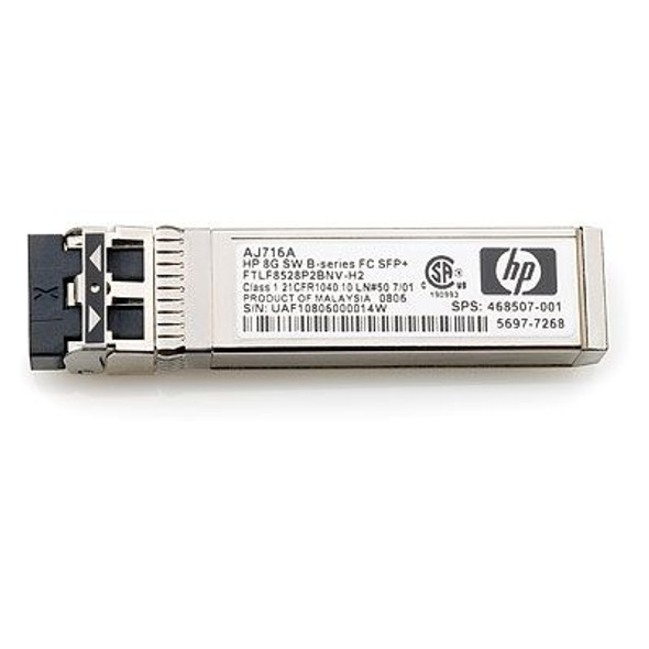 Switch 2017年 HPE AJ716A 8Gb Shortwave B-Series FC 1-Pack SFP+ Transceiver