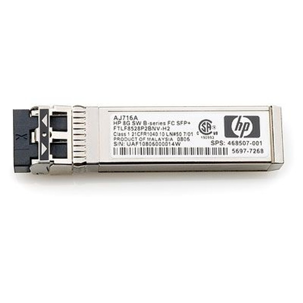 HPE 468507-001 8Gbps Shortwave B-Series Fibre Channel 1 Pack SFP+ Transceiver Module (Grade A with 30 Days Warranty)
