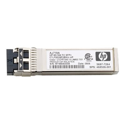 HPE AJ718A 8Gb Short Wave Fibre Channel SFP+ 1 Pack Transceiver