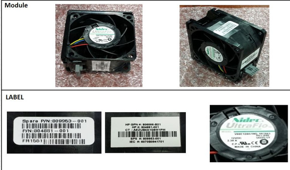 HPE 809953-001 Apollo 4200 Gen9 Redundant Fan Kit (New Bulk Pack with 90 Days Warranty)