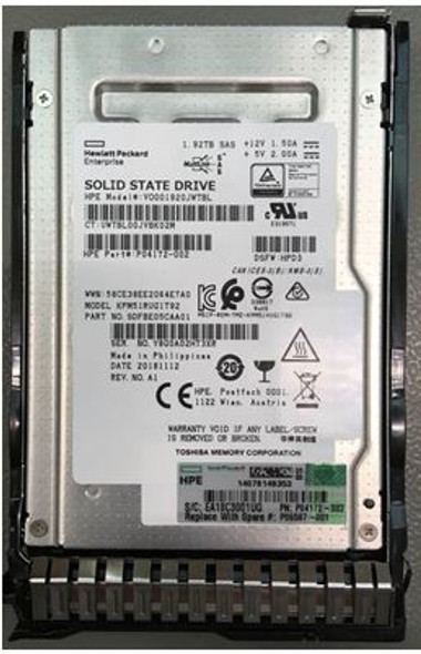 HPE VO001920JWTBL-SC 1.92TB 2.5inch SFF Digitally Signed Firmware SAS-12Gbps SC Read Intensive Solid State Drive for ProLiant Gen9 Gen10 Servers (Brand New with 3 Years Warranty)