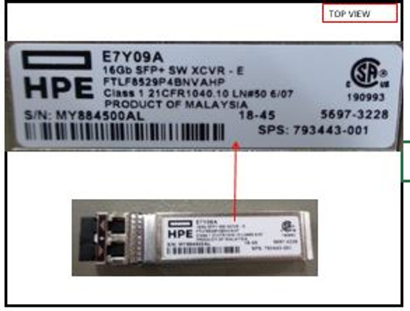 HPE E7Y09A 16Gb Fibre Channel Short Wave SFP+ Transceiver Module (New Bulk with 90 Days Warranty)