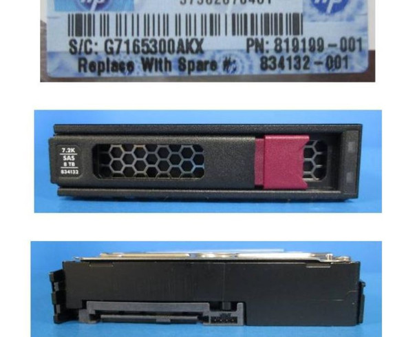 HPE 834132-001 8TB 7200RPM 3.5in DS SAS-12G LP Midline G9 G10 HDD