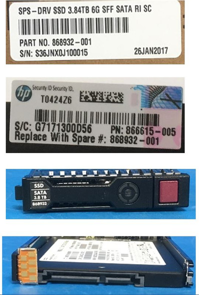 HPE VK003840GWTHD-SC 3.84TB 2.5in DS SATA-6G Read Intensive G9 G10