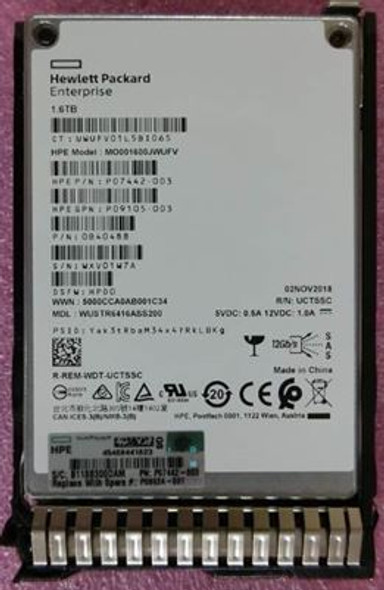 HPE P09092-K21 1.6TB 2.5inch SFF MLC Digitally Signed Firmware SAS-12Gbps SC Mixed Use Solid State Drive for ProLiant Gen9 Gen10 Server (Brand New with 3 Years Warranty)