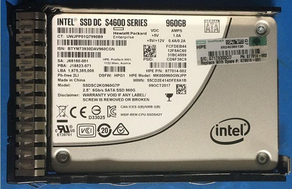 HPE 877782-K21 960GB 2.5inch SFF Digitally Signed Firmware SATA-6Gbps SC Mixed Use Solid State Drive for ProLiant Gen9 Gen10 Servers (Brand New with 3 Years Warranty)