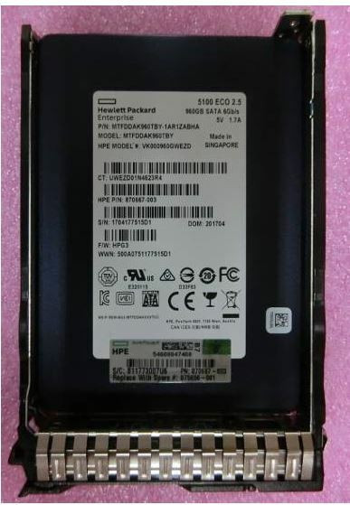 HPE 875511-H21 960GB 2.5in DS SATA-6G SC Read Intensive G9 G10 SSD