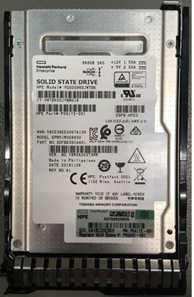 HPE P20833-001 960GB 2.5in DS SAS 12G SC Read Intensive G9 G10 SSD 