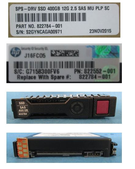 HPE MO0400JFFCF-SC 400GB 2.5in SAS-12G Mixed Use G8 G9 G10 SSD