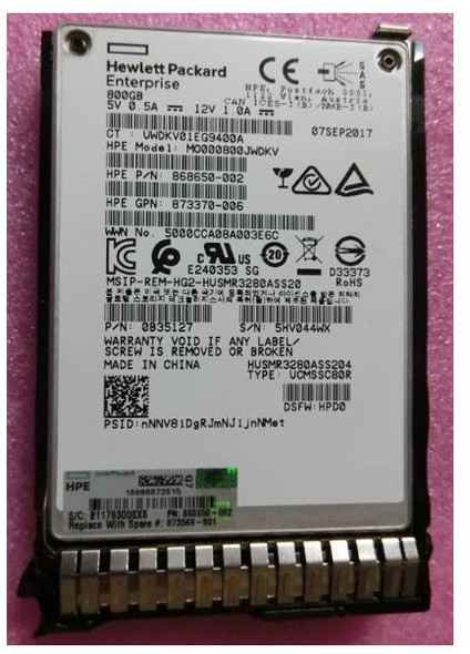 HPE 873569-001 800GB 2.5inch SFF Digitally Signed Firmware SAS-12Gbps SC Mixed Use Solid State Drive for ProLiant Gen9 Gen10 Servers (Brand New with 3 Years Warranty)