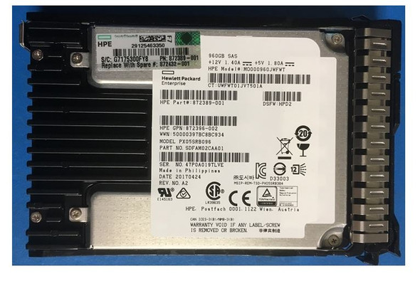 HPE 872390-B21 960GB 2.5in DS SAS-12G SC Read Intensive G10 SSD
