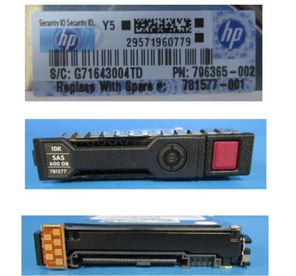 HPE 869714-002-SC 600GB 10000RPM 2.5inch SFF SAS-12Gbps Smart Carrier Enterprise Hard Drive for ProLiant Gen8 Gen9 Gen10 Servers (Grade A with 30 Days Warranty)