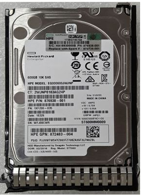 HPE 872736-001 600GB 10kRPM 2.5in DS SAS-12G SC Enterprise G9 G10