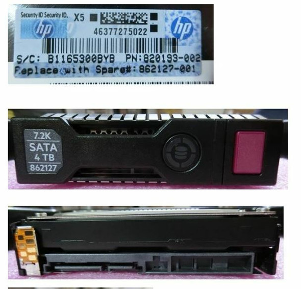 HPE 861678-B21 4TB 7200RPM 3.5in SATA-6G SC Midline G8 G9