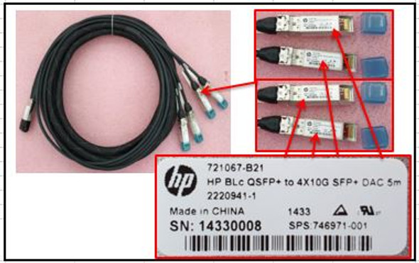 HPE JG330A X240 QSFP+ 4X10G 3M Direct Attach Copper Splitter Cable