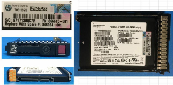 HPE 868924-001 240GB 2.5in DS SATA-6G SC Read Intensive G9