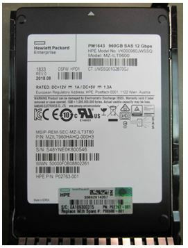 HPE VK000960JWSSQ-SC 960GB 2.5in DS SAS 12G Read Intensive G9 G10