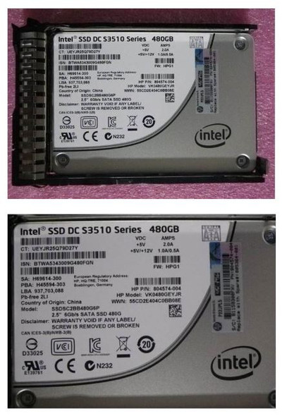 HPE VK000480GWSXF-SC 480GB 2.5in DS SATA-6G Read Intensive G9 G10