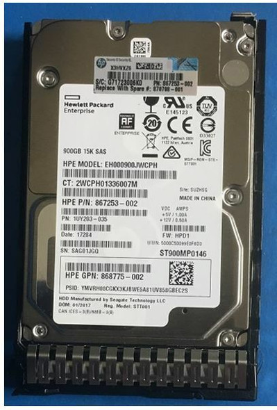 HPE 870798-001 900GB 15kRPM 2.5in DS SAS-12G SC Enterprise G9 G10 