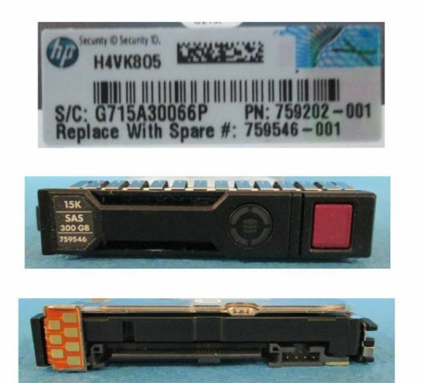 HPE 759221-002 300GB 15kRPM 2.5in SAS-12G SC Enterprise HDD