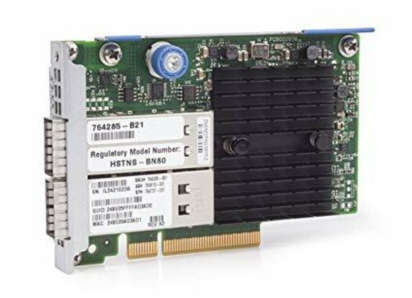 HPE InfiniBand 764737-001 FDR/Ethernet 10Gb/40Gb Dual-port 544+FLR-QSFP Adapter for ProLiant Gen9 Gen10 Servers (New Bulk Pack with 90 Days Warranty)