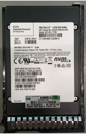 HPE P10222-B21 1.6TB 2.5in DS NVMe PCIe SCN Mixed Use G10 SSD