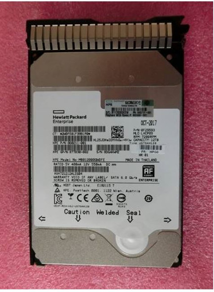 HPE 882400-001 12TB 7200RPM 3.5in DS SATA-6G SC Midline G10 HDD