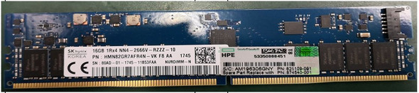 HPE 874540-001 16GB (1x16GB) Single Rank x4 DDR4 2666MHz ECC Registered 288Pin PC4-21300 Memory Module Kit for ProLiant Gen10 Servers (Refurbished - Grade A with 30 Days Warranty)
