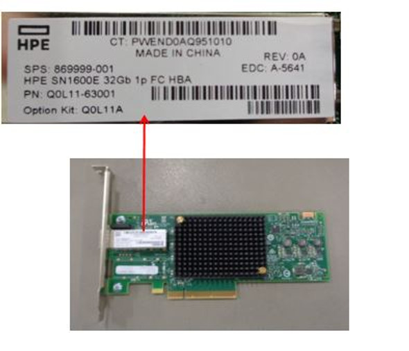 HPE StoreFabric SN1100Q 853010-001 16Gb Single Port Fibre Channel 