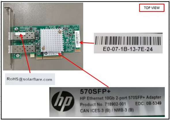 HPE 669279-001 Ethernet 10Gb 2-Port 560SFP+ Network Adapter for G8