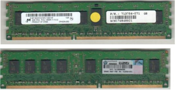 HPE 713981-B21 4GB (1x4GB) Single Rank x4 1600MHz 240-Pin PC3-12800 DDR3-1600 CL11 ECC Reg DIMM SDRAM Low Voltage Memory Kit for ProLiant Gen8 Servers (Brand New with 3 Years Warranty)