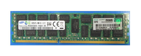 HPE 647650-071 8GB 1-Rank x4 DDR3-1333MHz CL9 Low Voltage Memory
