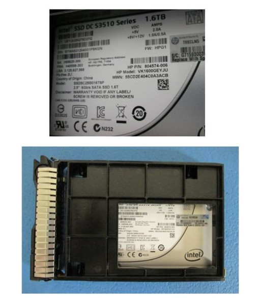 HPE VK1600GEYJU-SCC 1.6TB 3.5inch LFF Digitally Signed Firmware SATA-6Gbps Smart Carrier Converter Read Intensive Solid State Drive for ProLiant Gen8 Gen9 Gen10 Servers (Refurbished - Grade A with 30 Days Warranty)