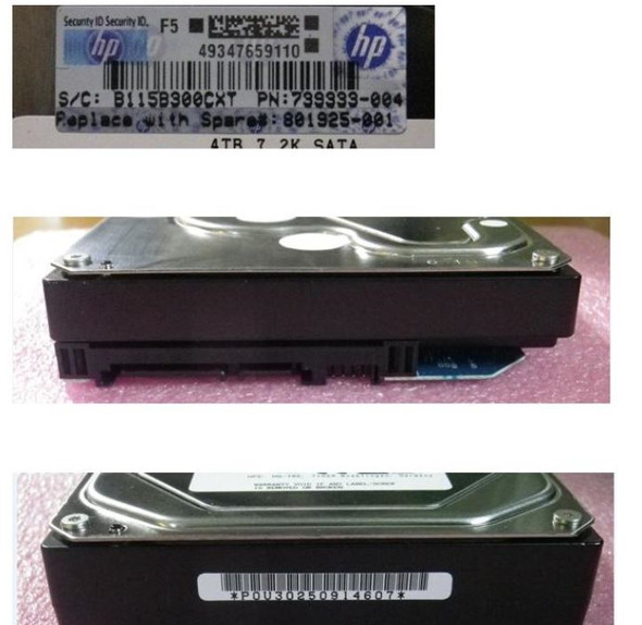 HPE 801925-001 4TB 7200RPM 3.5inch LFF SATA-6Gbps Midline Hard Drive for ProLiant Gen9 Gen10 Servers (Refurbished - Grade A with 30 Days Warranty)