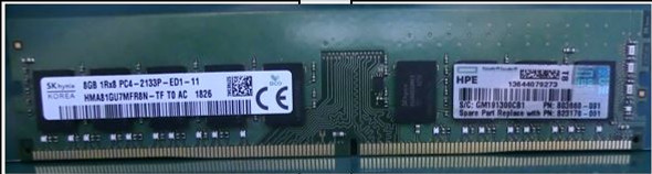 HPE 819880-B21 8GB (1x8GB) Single Rank x8 2133MHz 288-Pin PC4-17000 DDR4-2133 Unbuffered CL15 ECC DIMM SDRAM Memory Kit for ProLiant Gen9 Gen10 Servers (Refurbished - Grade A with 30 Days Warranty)