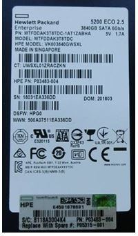 HPE P03483-004-SC 3.84TB 2.5in DS SATA-6G Read Intensive G10 SSD