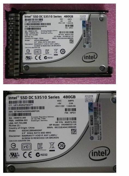 HPE VK000480GWCFE-SC 480GB 2.5in DS SATA-6G Read Intensive G9 G10