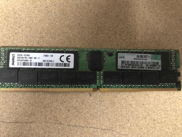 HPE 805351-B21 32GB Dual Rank x4 DDR4 2400MHz CL17 ECC Registered 288-Pin PC4-19200 SDRAM SmartMemory Kit for ProLiant Gen9 Servers (Brand New with 3 Years Warranty)