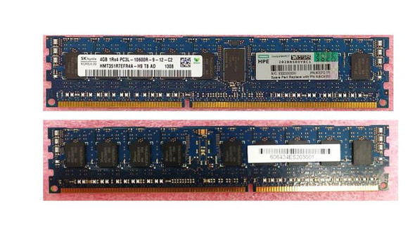 HPE 606424-001 4GB (1x4GB) 1333MHz DDR3-1333 Registered CL9 Single Rank x4 DDR3 Registered SDRAM Memory Kit for ProLiant Gen7 Servers (Refurbished - Grade A with 90 Days Warranty)