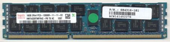 HPE 688963-001 16GB (1x16GB) 1600MHz DDR3-1600 Registered CL11 Dual Rank x4 DDR3 Registered SDRAM Memory Kit for ProLiant Gen7 Servers (New Bulk Pack with 1 Year Warranty)
