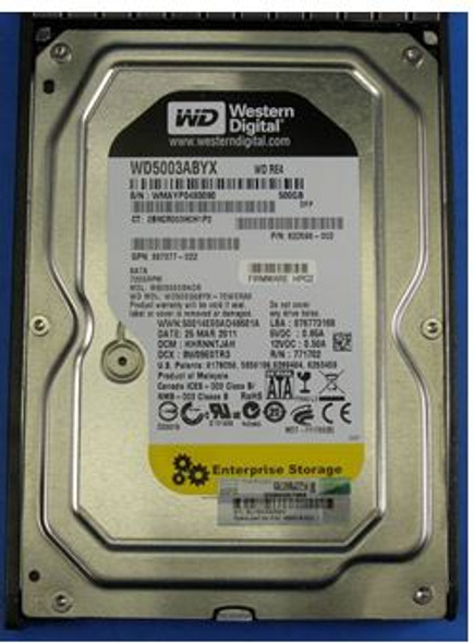 HPE GB0500EAFYL 500GB 7200RPM 3.5inch LFF SATA-3Gbps Hot-Swap Midline Hard Drive for ProLiant Gen4 to Gen7 Servers (Refurbished - Grade A with 30 Days Warranty)