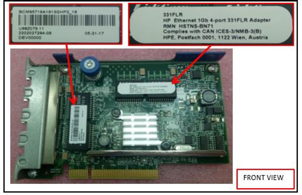 HPE 629135-B22 1GB Quad Port 4 x Ethernet 1000 - RJ-45 PCI Express - 2.0 331FLR Ethernet Network Adapter For ProLiant Gen9 Gen10 Servers (New Bulk Pack with 1 Year Warranty)