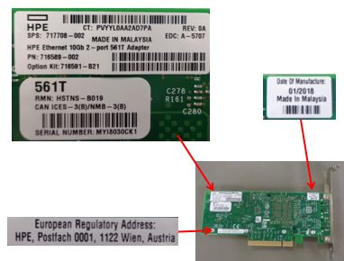 HPE 717708-001 Ethernet 10Gb Dual Port 561T Network Adapter