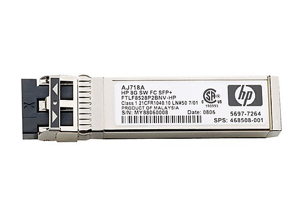 HPE AJ718A 8Gb Short Wave Fibre Channel SFP+ 1 Pack Transceiver